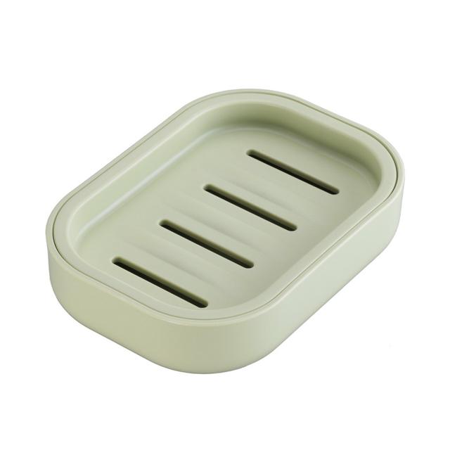 UVIVIU Plastic Soap Dish for Shower,Small bar soap Holder, Keeps Soap Dry,Easy Cleaning,Drain (Light Green)