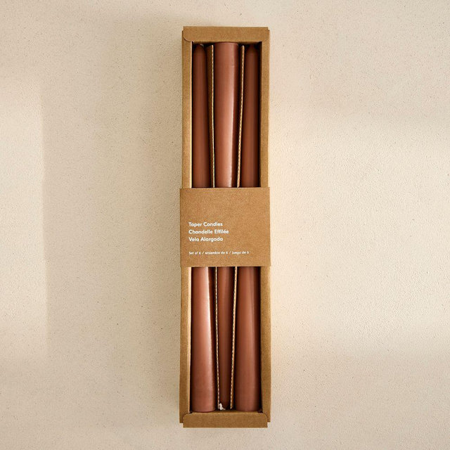 Signature Wax, Basic Tapers, Clay, Set of 6