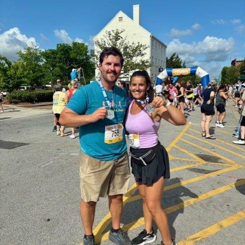 Sean and Justine run a half marathon together