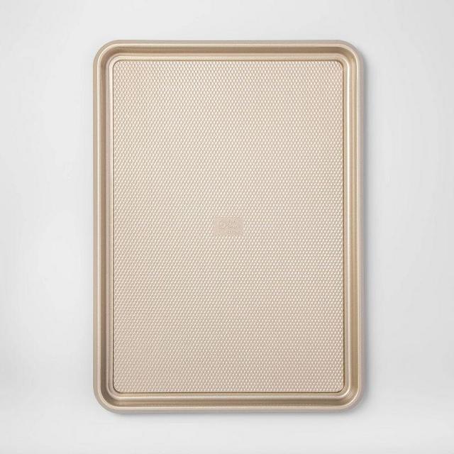 21"x15" Mega Cookie Sheet Gold Warp Resistant Textured Steel - Made By Design™