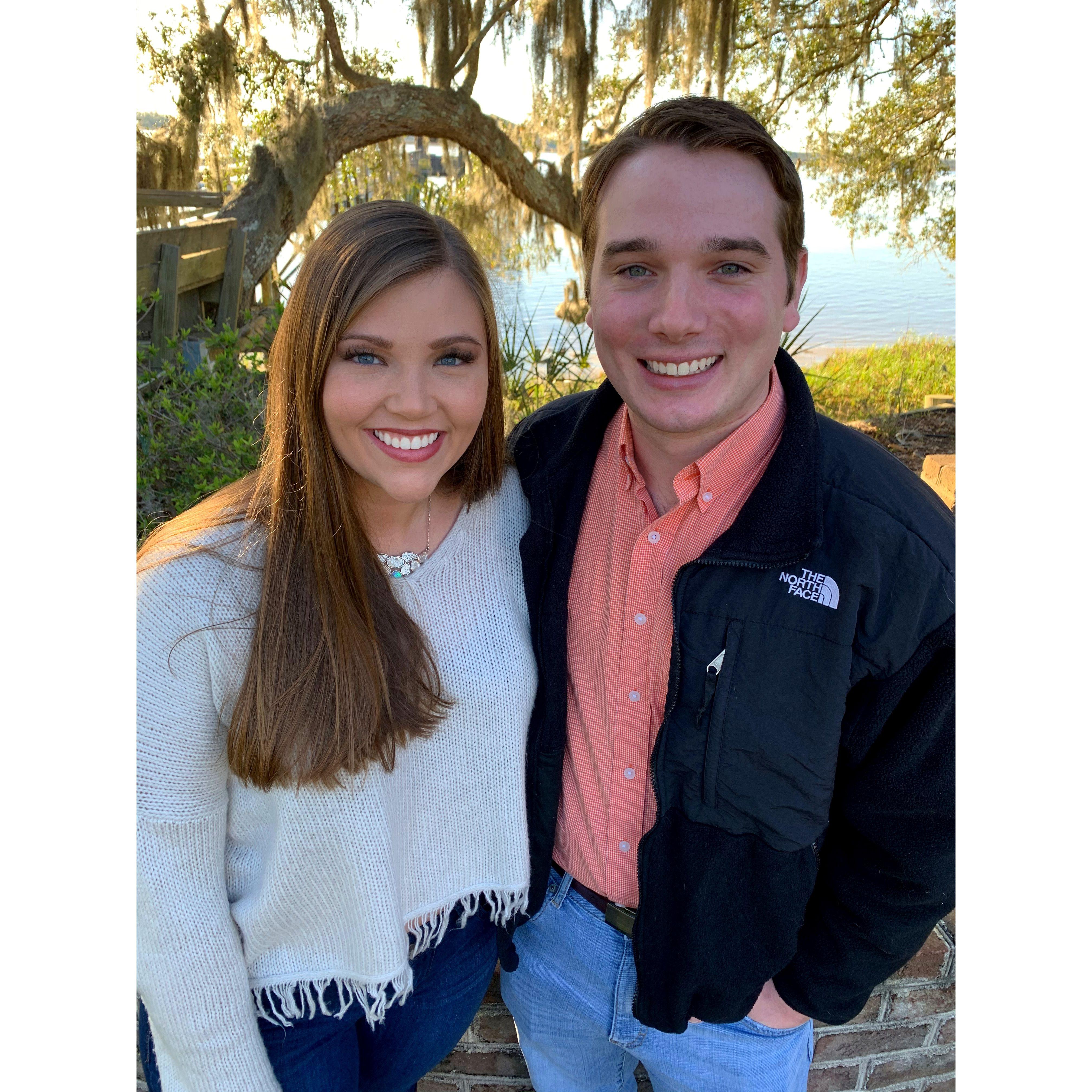 Austin's 1st oyster roast at Aunt Tracy and Uncle Link's house - February 2020