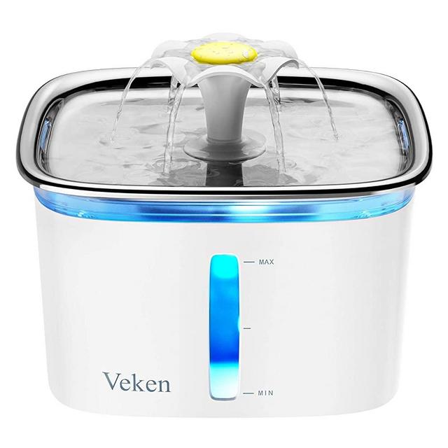Veken 95oz/2.8L Pet Fountain, Automatic Cat Water Fountain Dog Water Dispenser with Smart Pump for Cats, Dogs, Multiple Pets