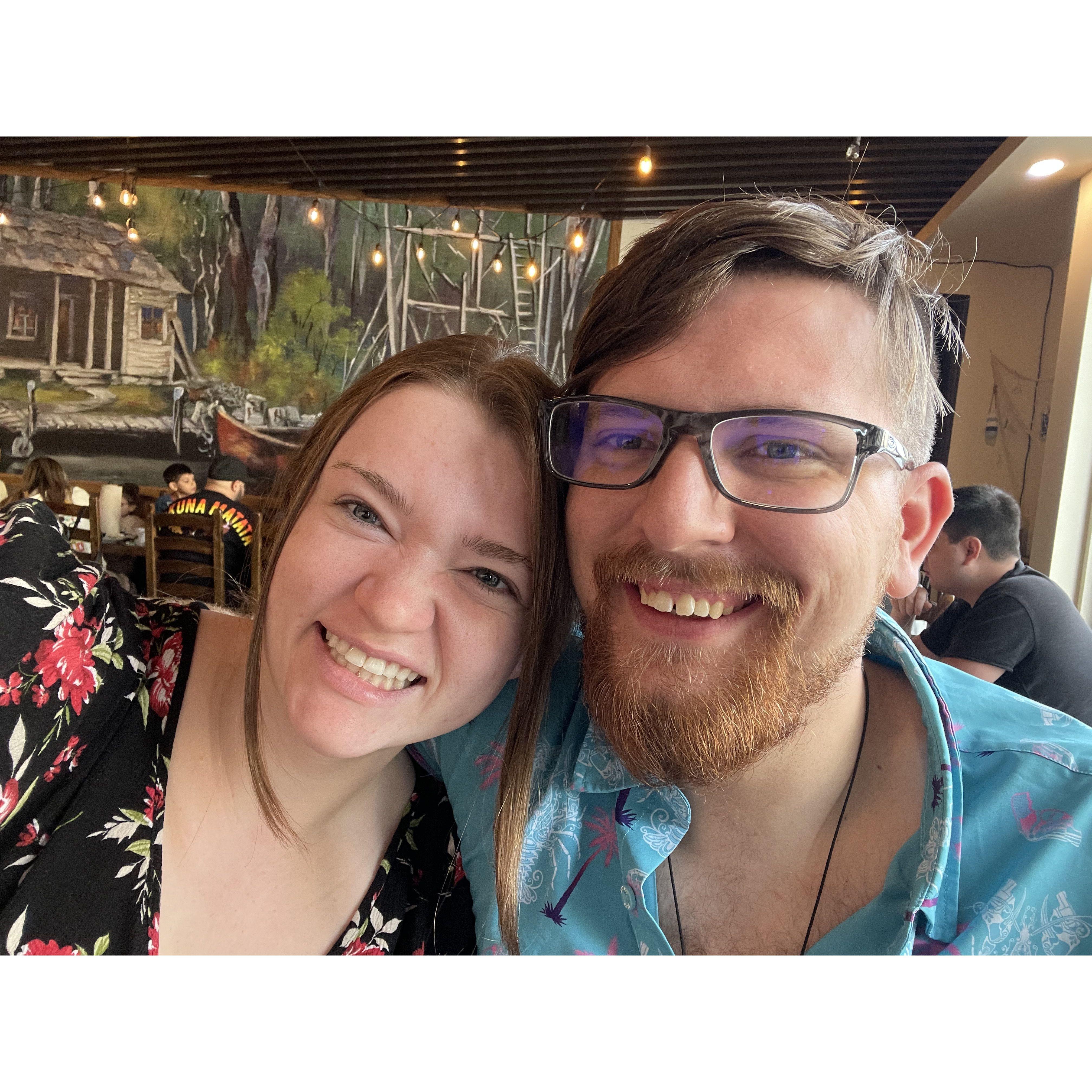 Breakfast before our first vacation together
