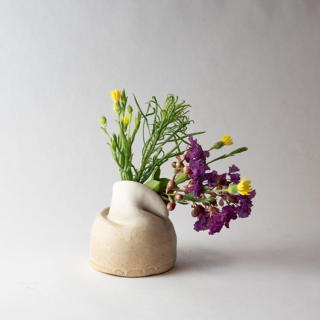 Tiny smashed bud vase