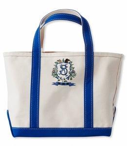 Monogrammed Boat & Tote with Embroidered Bespoke Art