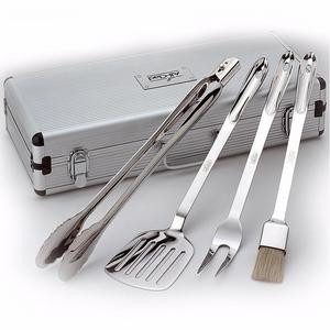 All-Clad - All Clad Stainless Steel 4-Piece BBQ Tool Set with Case