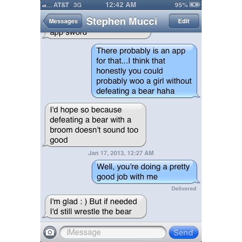 The text exchange that finally got the ball rolling <3