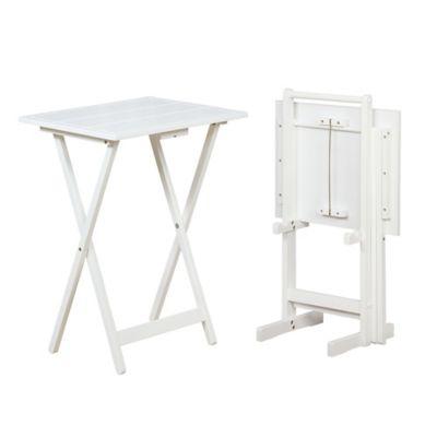 3-Piece Snack Tray Set in White