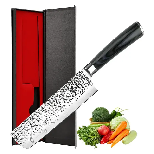 imarku Nakiri Knife, Vegetable Meat Cleaver Knife Razor Sharp Chef Knife 7-inch Japanese Stainless Steel Kitchen Knife, Kitchen Essentials