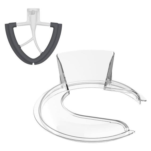Pouring Shield&Flex Edge Beater for Kitchenaid Mixer, Suitable for KitchenAid 4.5~5QT Mixer Bowl (Stainless Steel, Glass, Ceramic), As Kitchen Aid Accessories and Attachments by Fgreeble