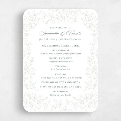 Green Rounded Wedding Program - Venado
