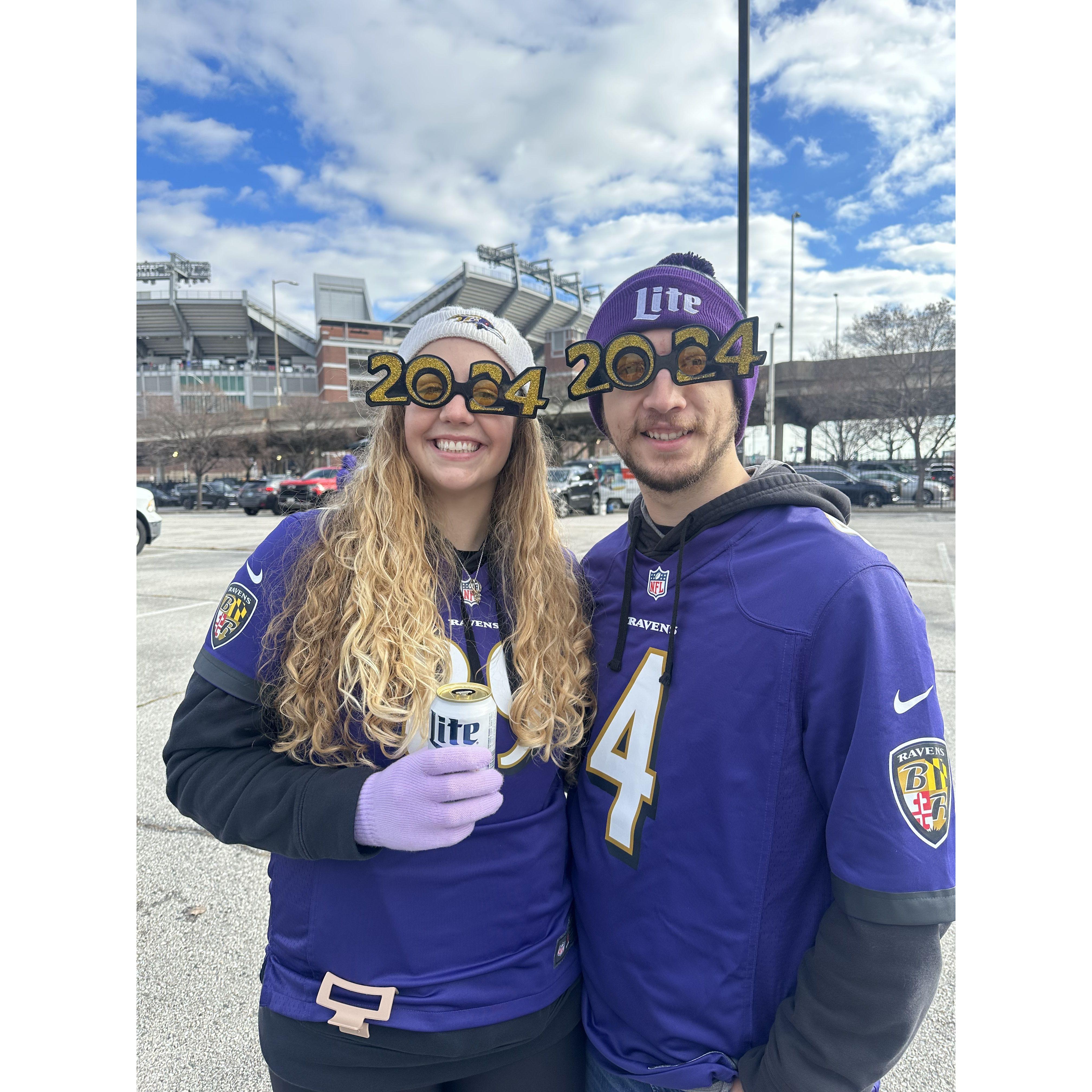 January 2024:
Our last Ravens game before being engaged!