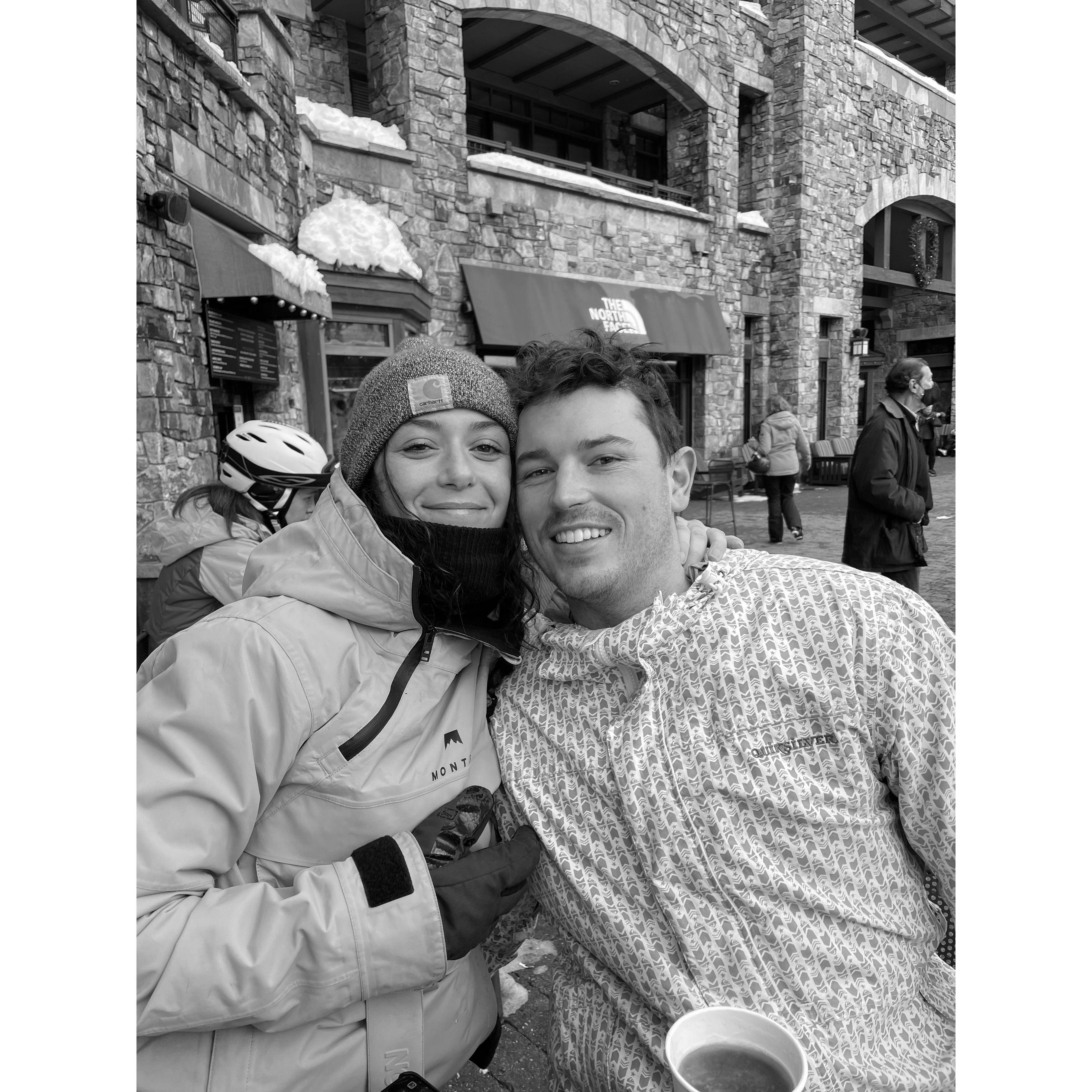 Luke's first time snowboarding in Tahoe. He's a natural!