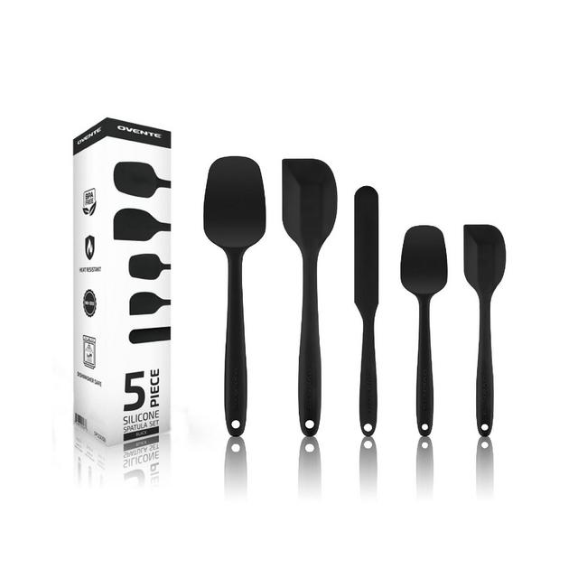 OVENTE Non-Stick Silicone Spatula 5 Pieces Dishwasher Safe Premium Utensils Set