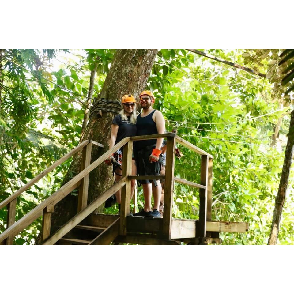 Zip lining in Belize