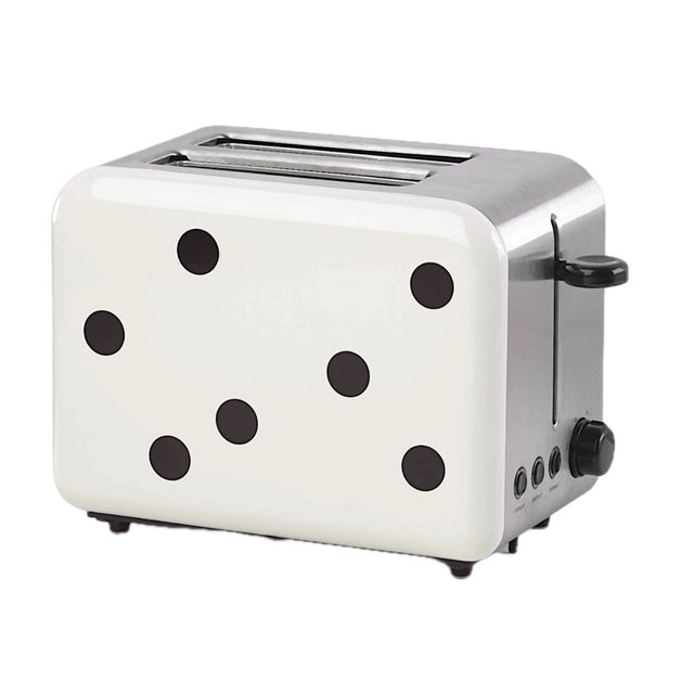 kate spade new york Deco Dot 2-Slice Toaster, White with Black Dots