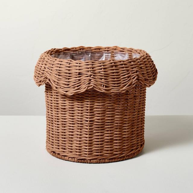 8"x9" Scalloped Rattan Planter Basket - Hearth & Hand™ with Magnolia