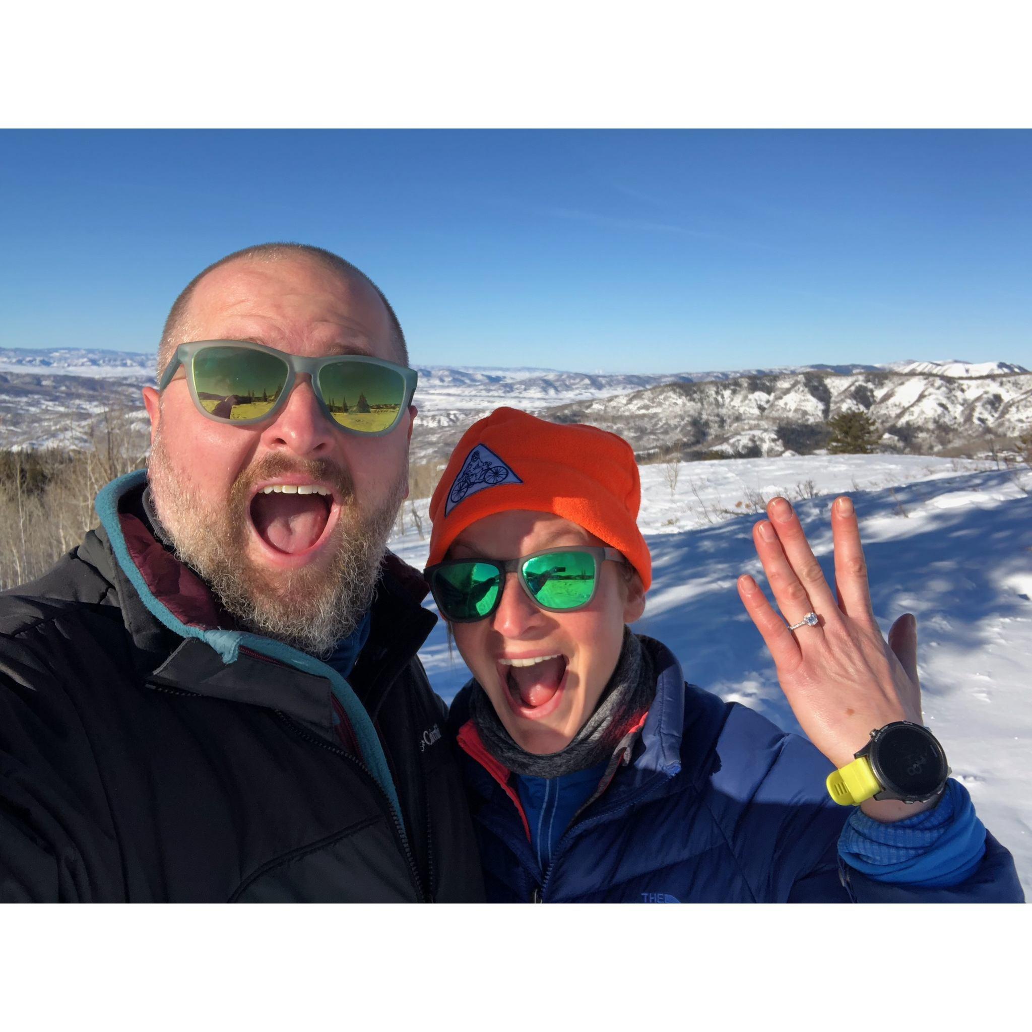 We're engaged! #SteamboatSprings