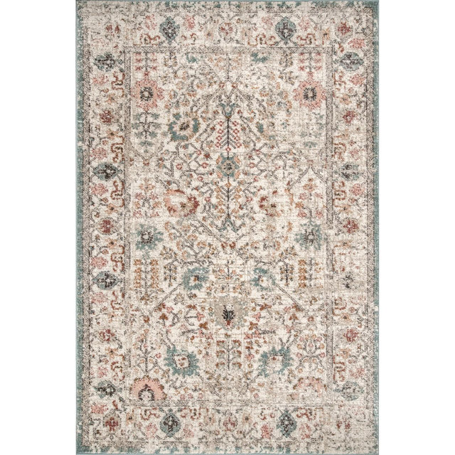 nuLOOM Lenore Vintage Floral Area Rug 8x10, Beige