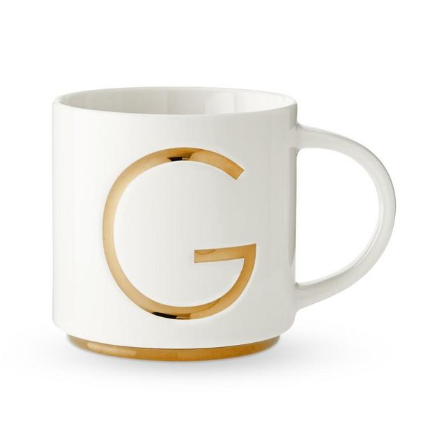Gold Monogram Mug, G