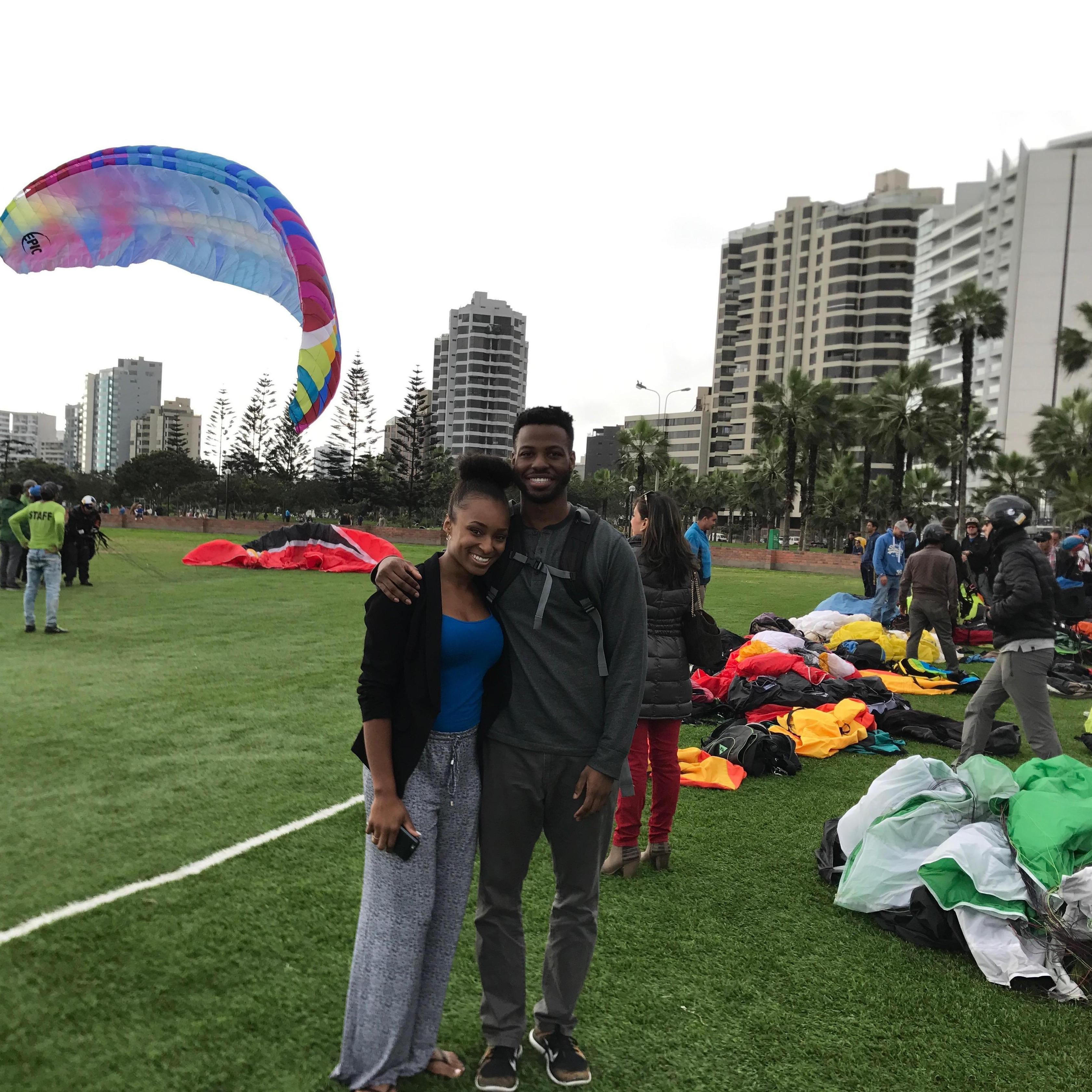 Paragliding in Lima, Peru.