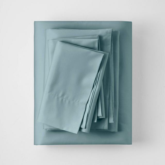 King 300 Thread Count Temperature Regulating Solid Sheet Set Light Teal - Casaluna™