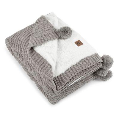 UGG® Cameron Knit Reversible Throw Blanket in Seal