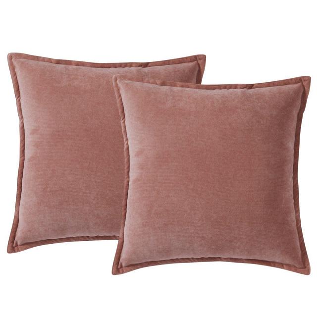 Morgan Home ChenilleSquare Throw Pillows in Blush (Set of 2)
