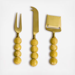 Resin Sorbet 3-Piece Cheese Set