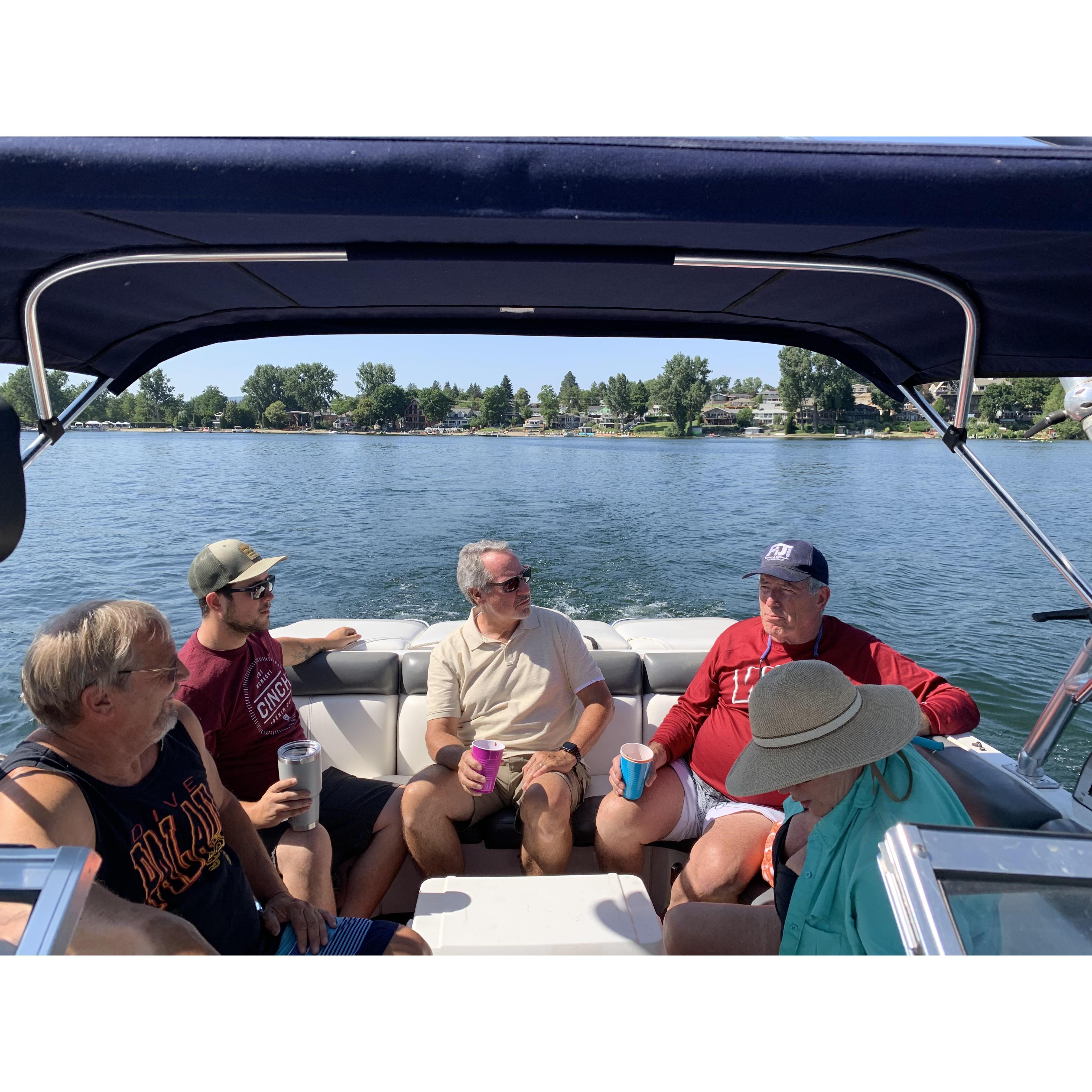 Boating with Sam and friends.