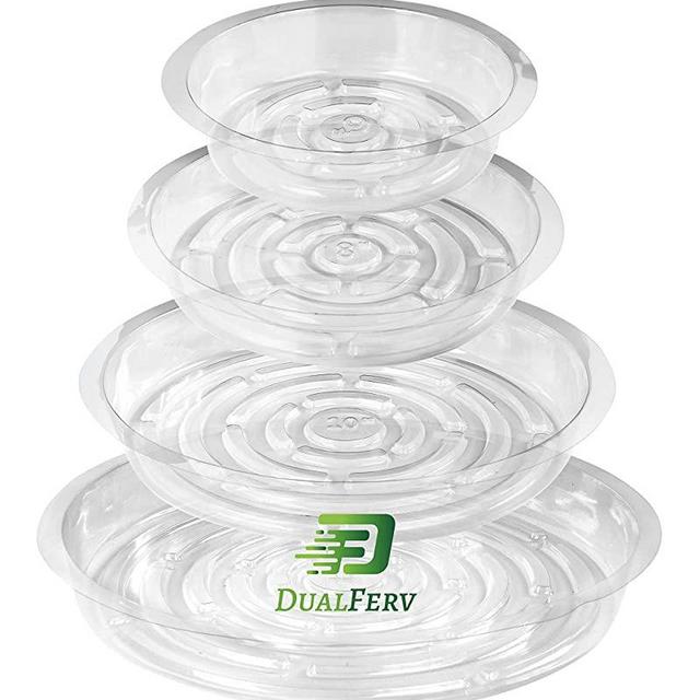 DF DUALFERV Plant Saucers for Indoor, 18 Pcs Plant Trays for Indoor and Outdoor of 6, 8,10,12 Inch, Plant Pot Saucers with No Holes