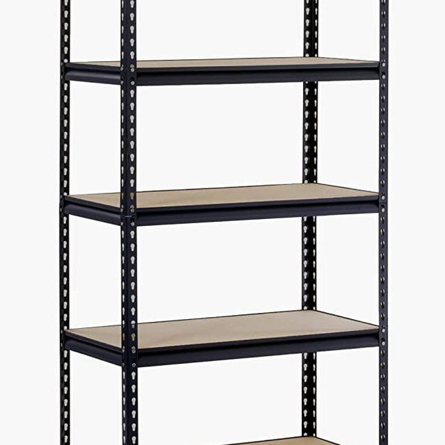 Muscle Rack URWM185BLK Black Steel Storage Rack, 5 Adjustable Shelves, 3000 lb. Capacity, 72" Height x 36" Width x 18" Depth