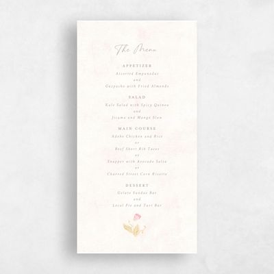 Dusty Pink Wedding Menu - Muriano