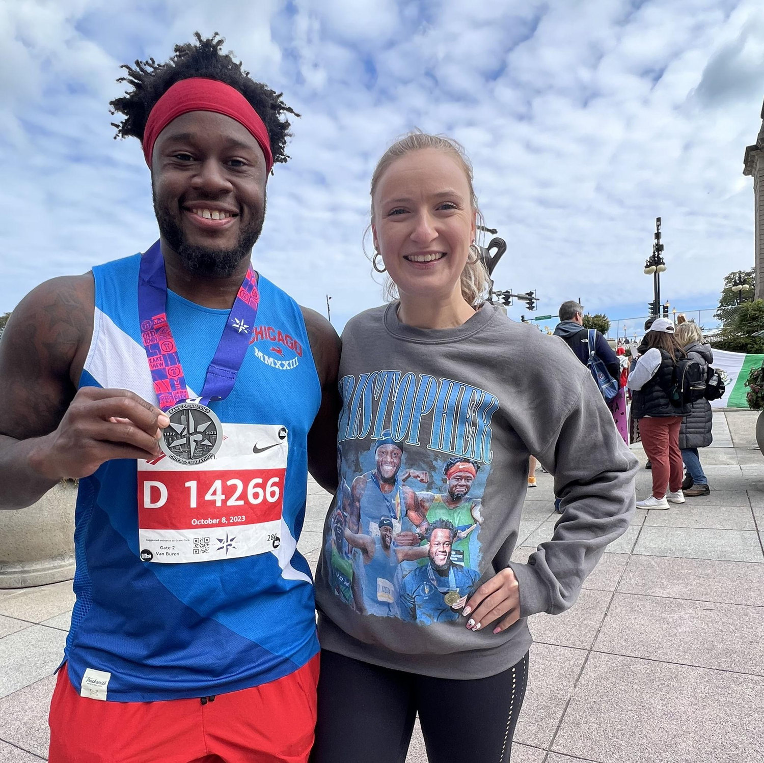 Jordan got to watch Kris run the Chicago Marathon, the first time she got to support him in something he is extremely passionate about.