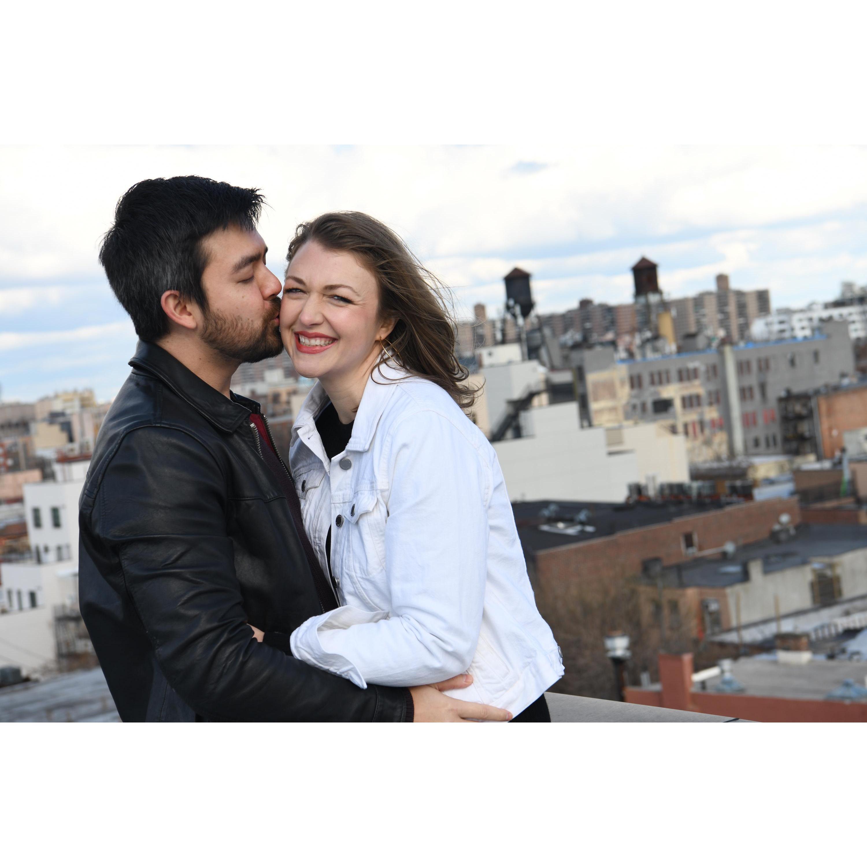 Having fun on our rooftop