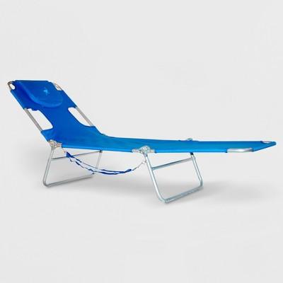 Ostrich Face Down Beach Chaise Lounger Blue - Deltess