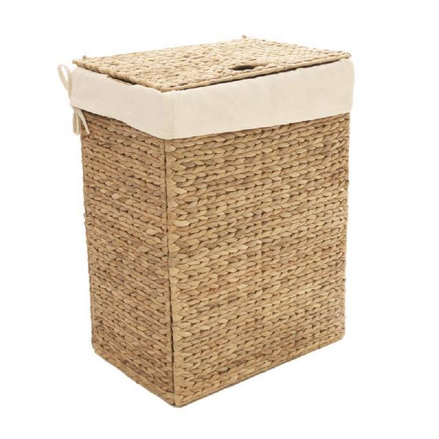 Seville Classics Foldable Water Hyacinth Portable Laundry Hamper