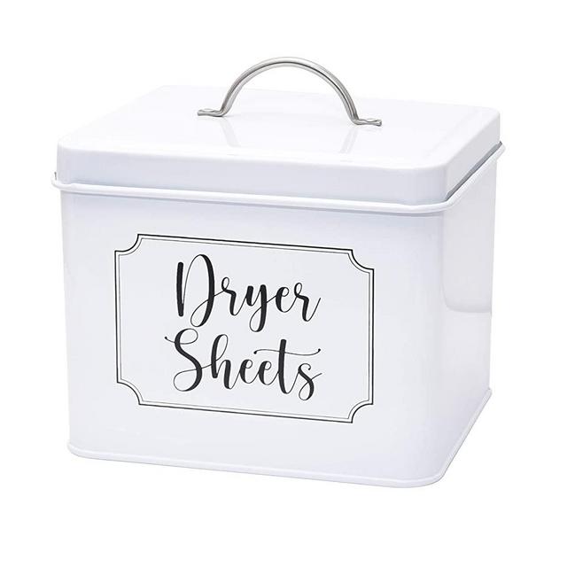 Dryer Sheet Dispenser - White Dryer Sheet Holder - Modern Laundry Decor and Accessories