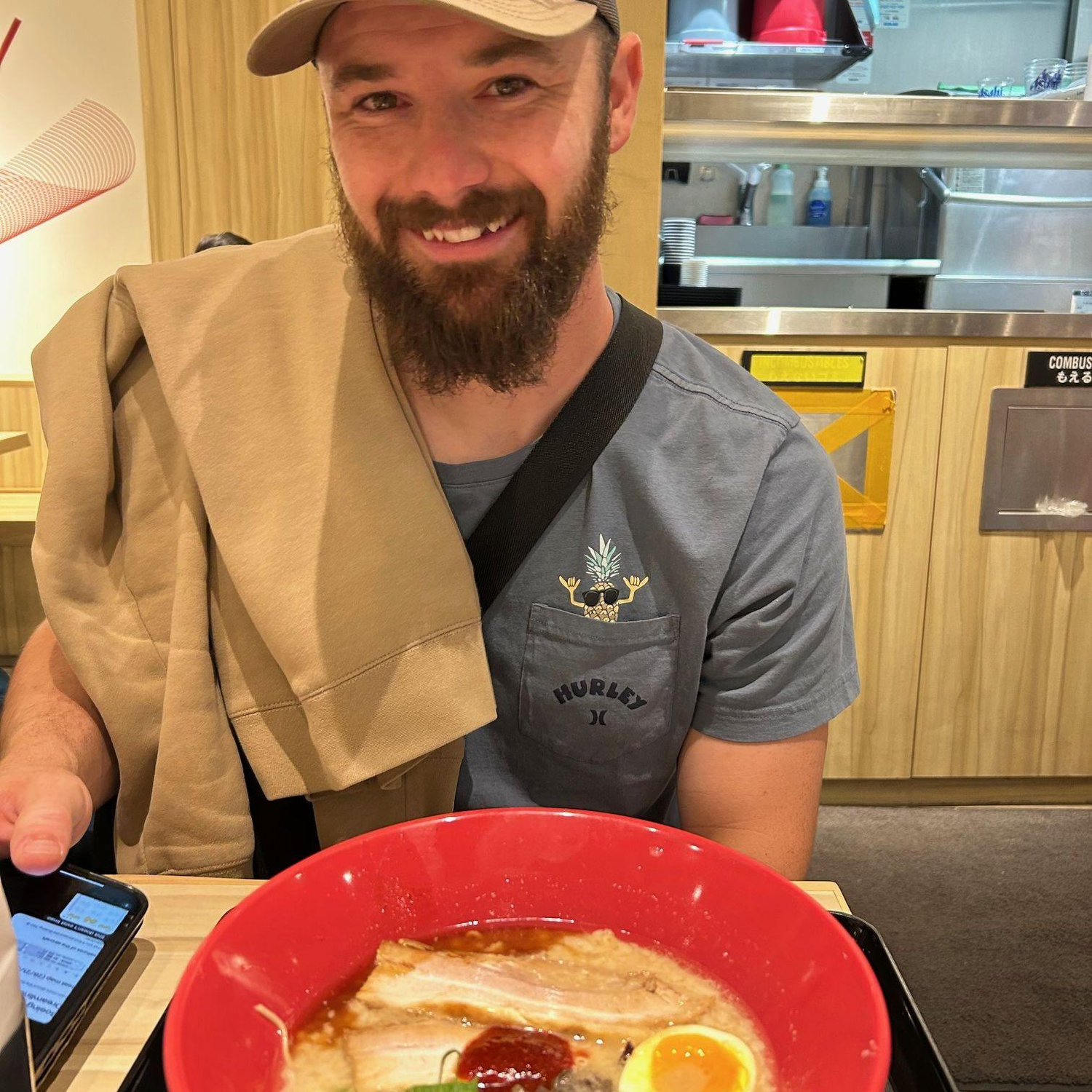 Brief first time in Tokyo airport trying ramen on our way to Malaysia!