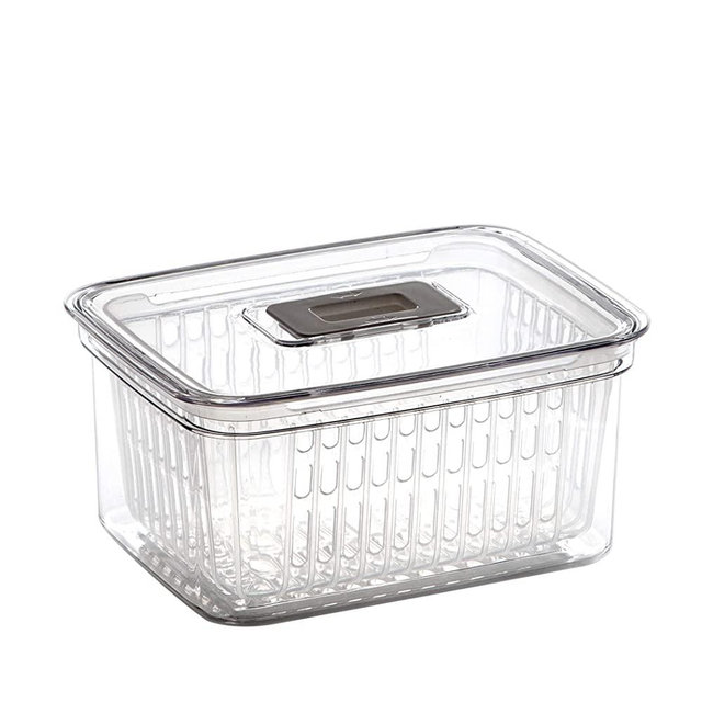 BINO Produce Saver, 6.8 Cup/1.6L - Produce Saver Containers for Refrigerator Fruit Containers for Fridge Lettuce Keeper for Fridge Fruit Storage Containers for Fridge Vegetable Storage Berry Basket