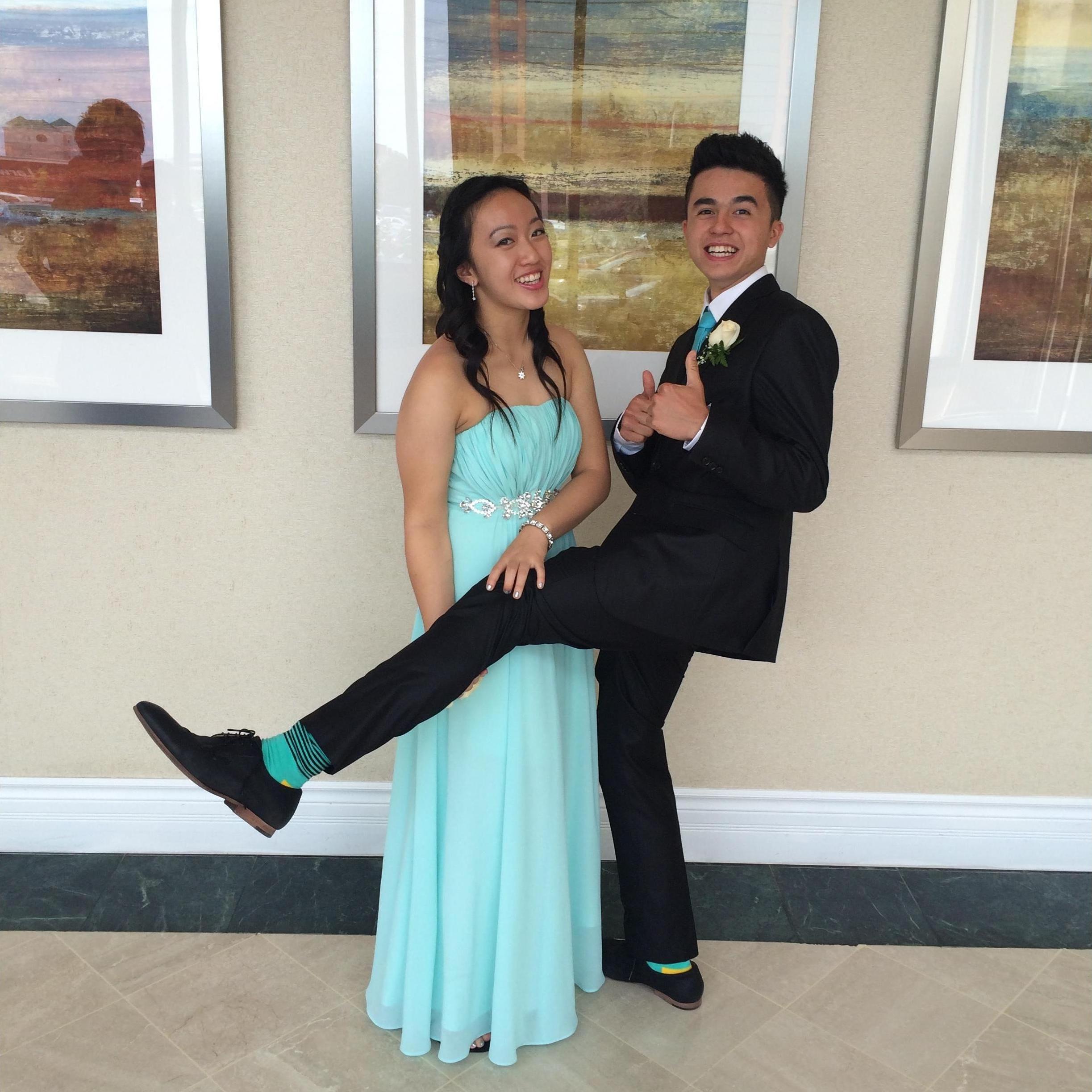 Showing off the teal, "tiffany blue" socks!