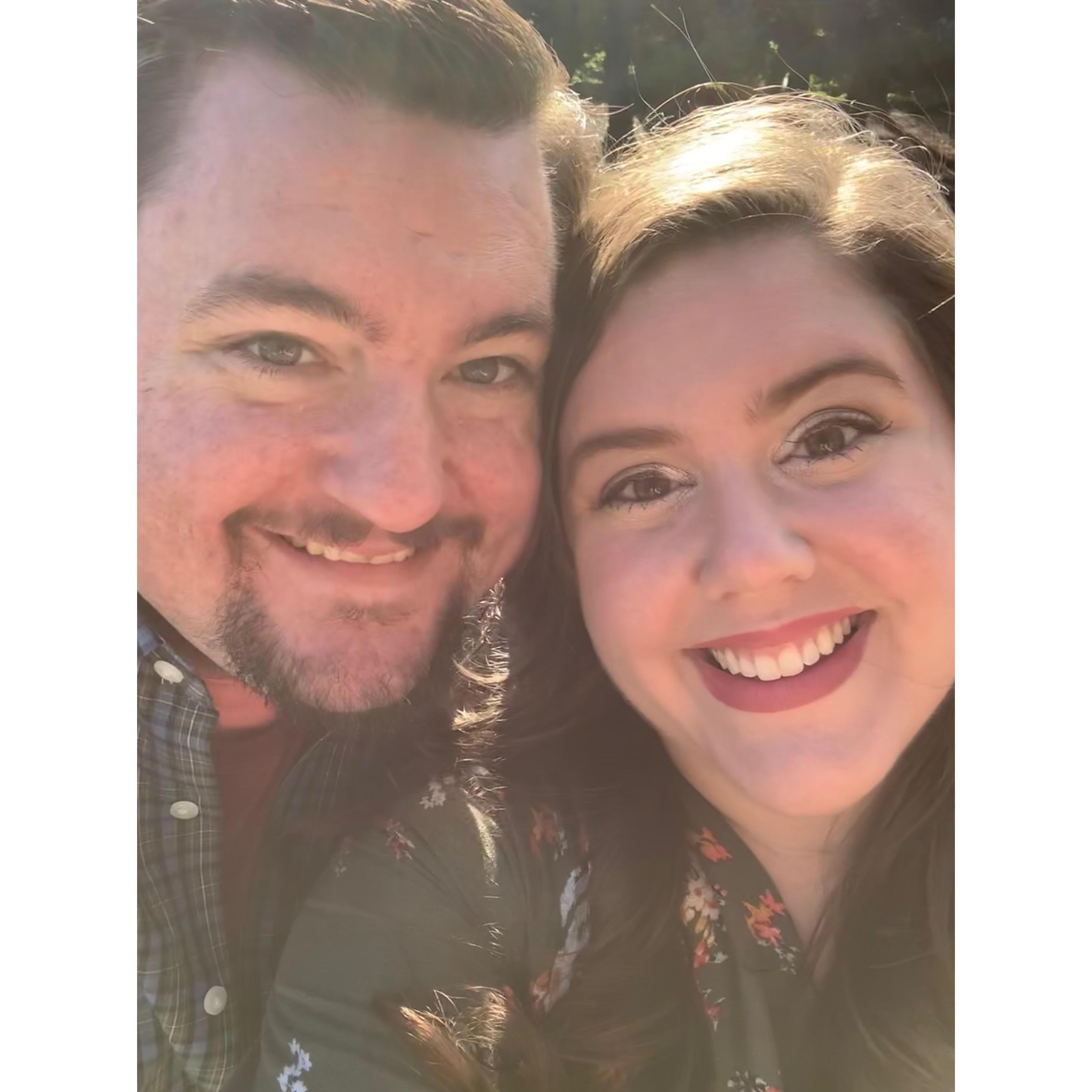 This was taken after our engagement photo shoot.