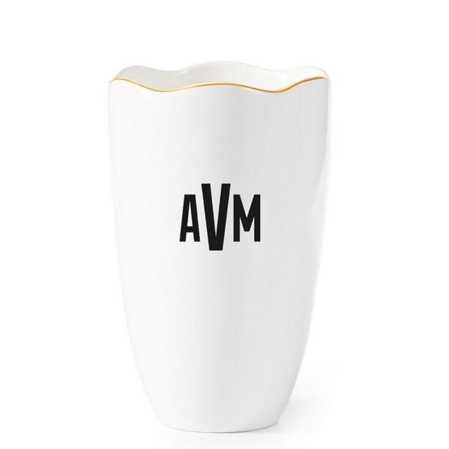 Ceramic Wave Vase w/ Monogram