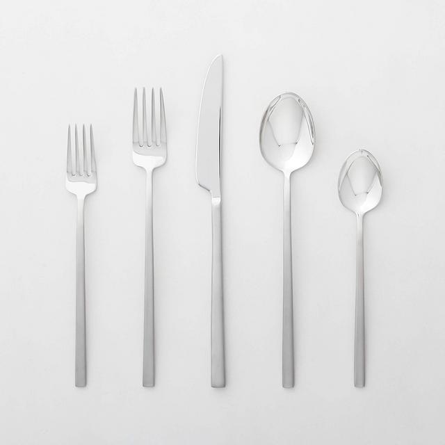 Tilt 20-Piece Brushed Silver Flatware Set