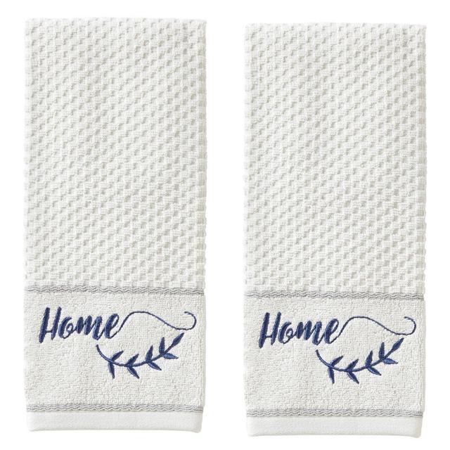 2pc Farm Home Hand Towel Set White - SKL Home