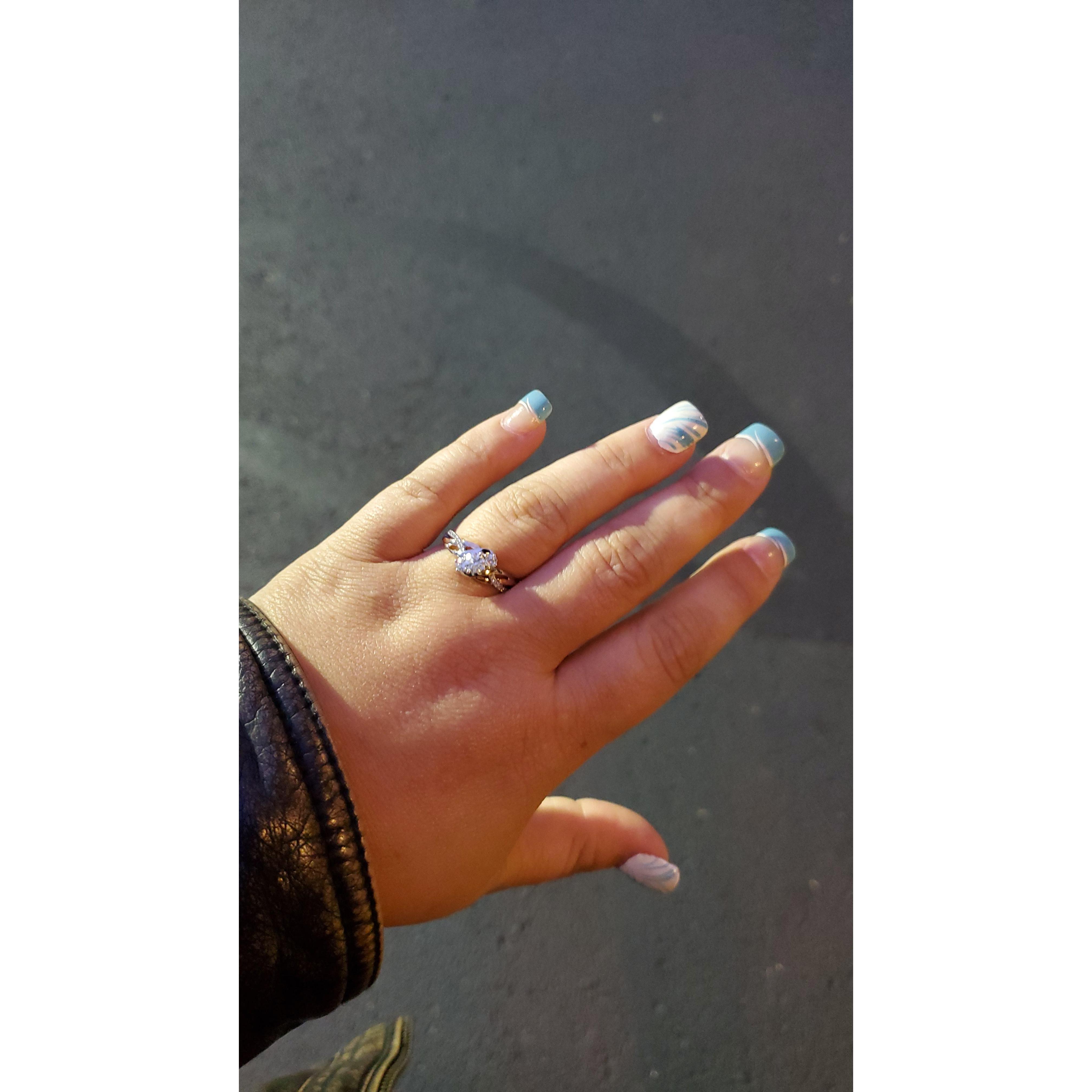 my gorgeous engagement ring " EVERY KISS BEGINS WITH KAY"