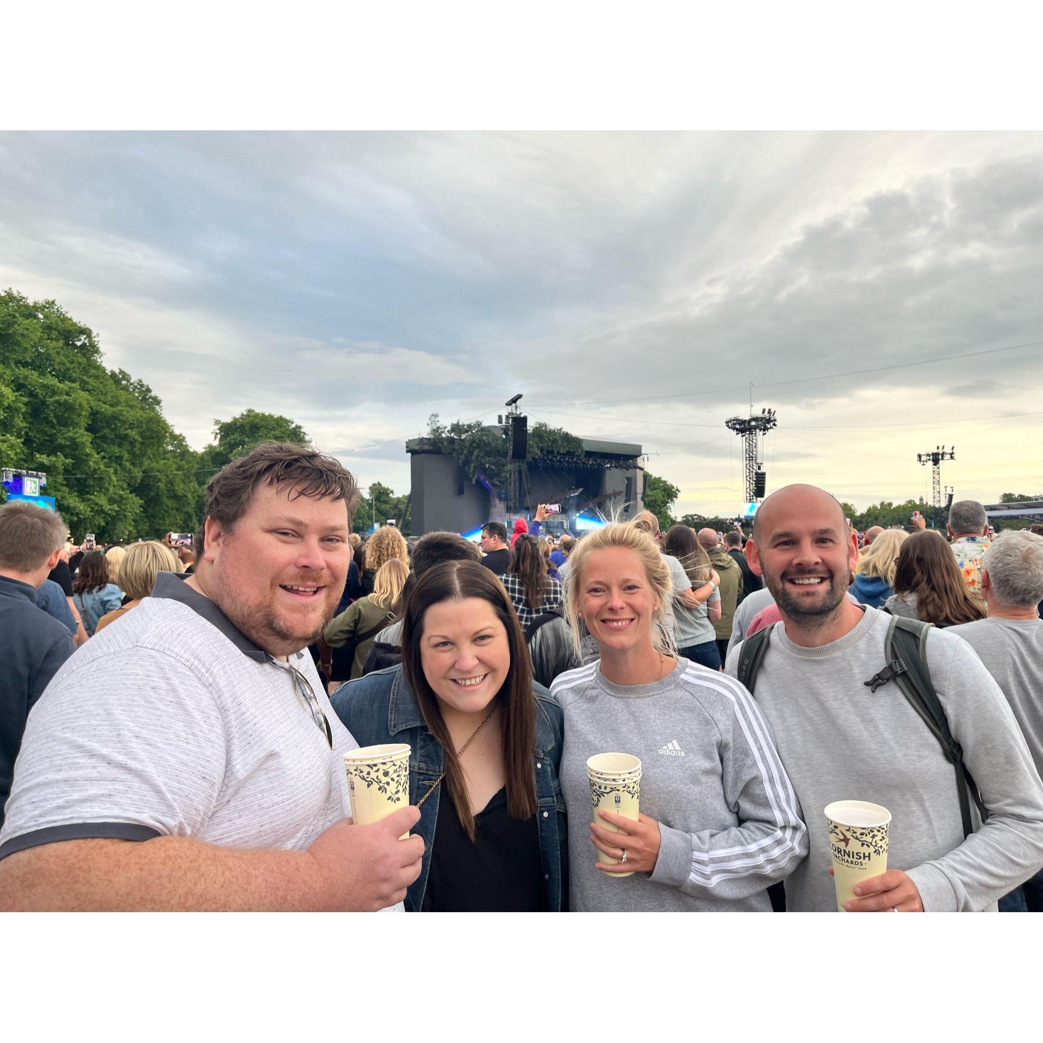 With Alec and Super Hans watching Elton John in Hyde Park