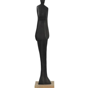 Black Wooden Lady Figurine