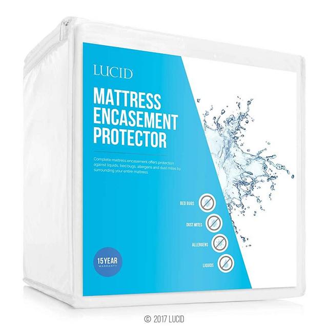 LUCID Encasement Mattress Protector - Completely Surrounds Mattress for Waterproof, Allergen Proof, Bed Bug Proof Protection -15 Year Warranty - Twin XL Size