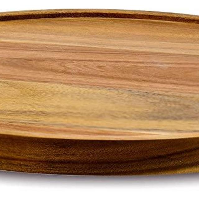10" Acacia Wood Lazy Susan Organizer Kitchen Turntable for Cabinet Pantry Table Organization